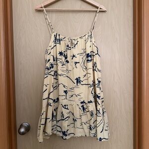 Urban outfitters baby doll dress, butter, yellow coastal print